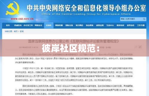 彼岸社区规范： 