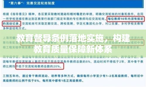 教育督导条例落地实施，构建教育质量保障新体系